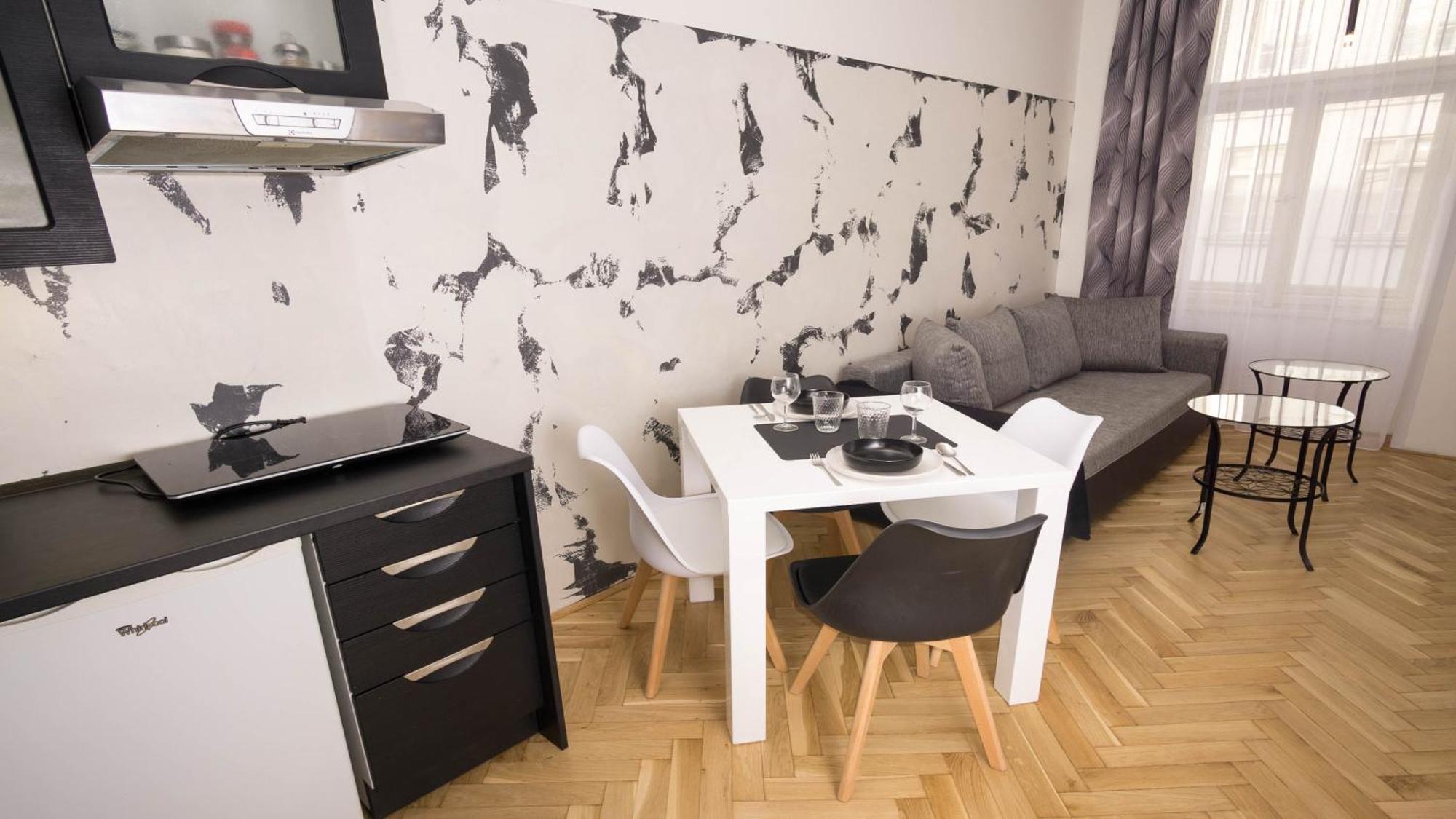 Black & White Apartment Prague By Wenceslas Square And Muzeum Quarto foto